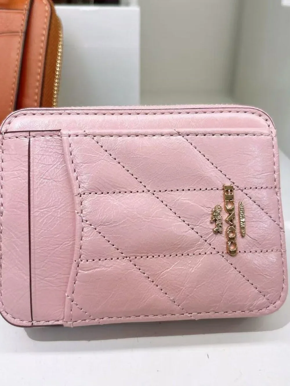 NWT Coach Zip Card Case With Quilting CEC51